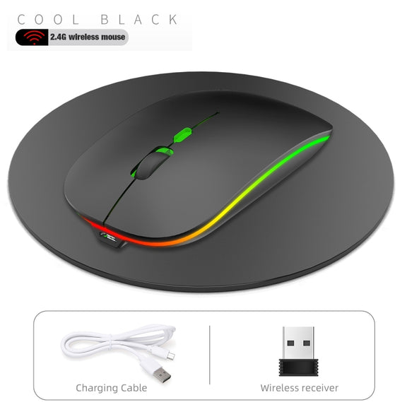 HXSJ M40 4 Key 2.4G Colorful Wireless Silent Mouse (Black)