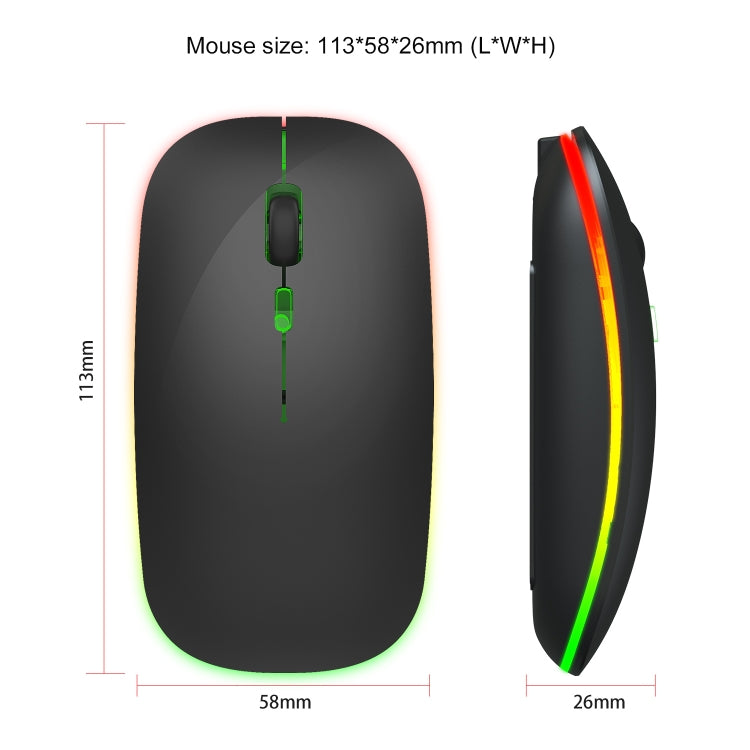 HXSJ M40 4 Key 2.4G Colorful Wireless Silent Mouse (Black)