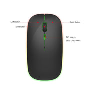 HXSJ M40 4 Key 2.4G Colorful Wireless Silent Mouse (Black)