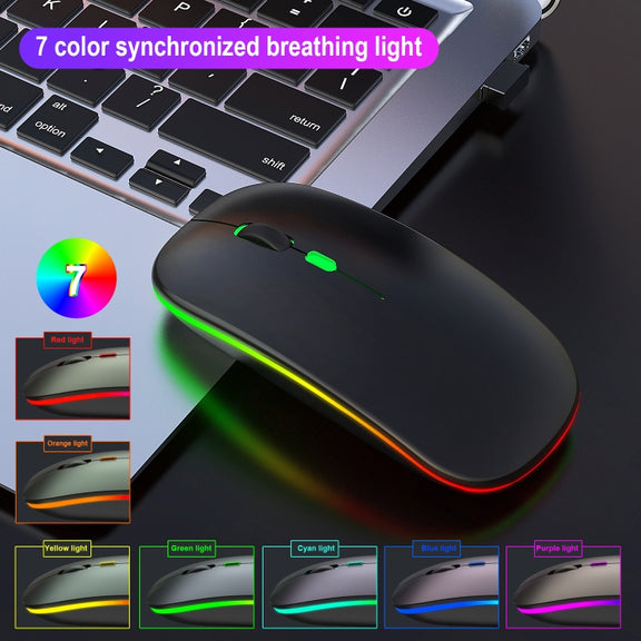 HXSJ M40 4 Key 2.4G Colorful Wireless Silent Mouse (Black)