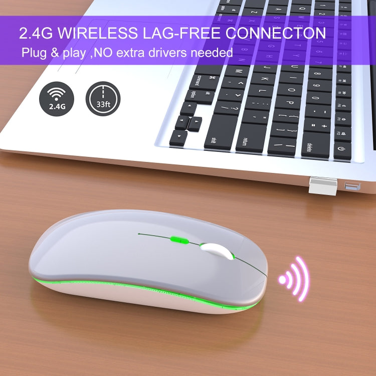HXSJ M40 4 Key 2.4G Colorful Wireless Silent Mouse (Silver)