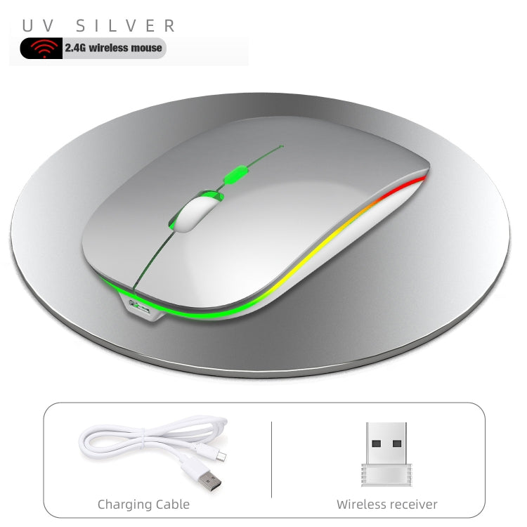 HXSJ M40 4 Key 2.4G Colorful Wireless Silent Mouse (Silver)