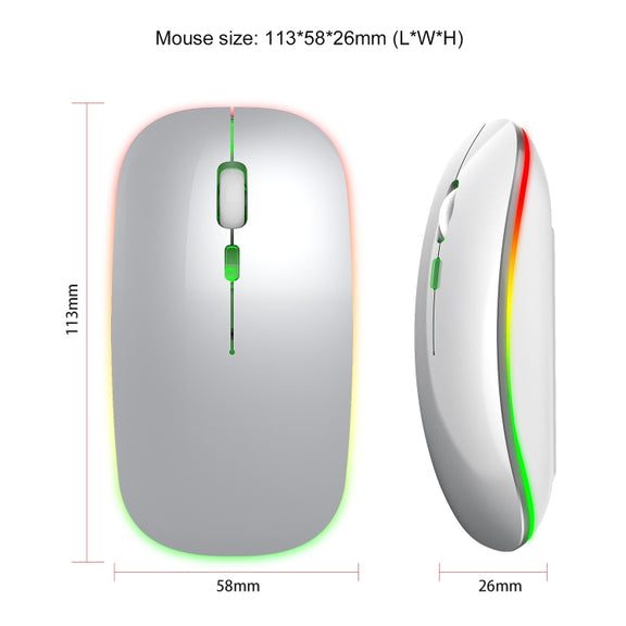 HXSJ M40 4 Key 2.4G Colorful Wireless Silent Mouse (Silver)