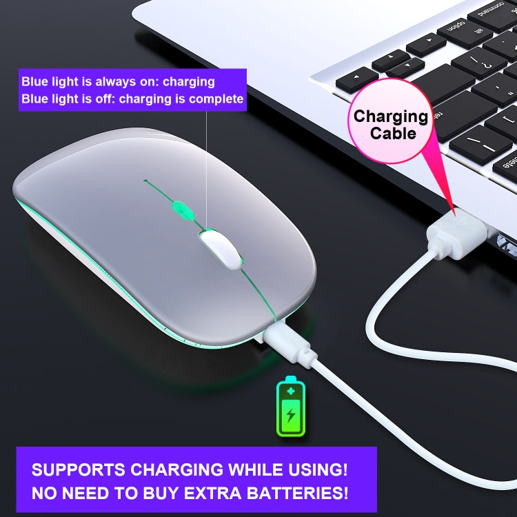 HXSJ M40 4 Key 2.4G Colorful Wireless Silent Mouse (Silver)