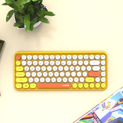 Ajazz 308I 84 Keys Tablet Mobile Phone Computer Household Office Bluetooth Keyboard(Yellow)