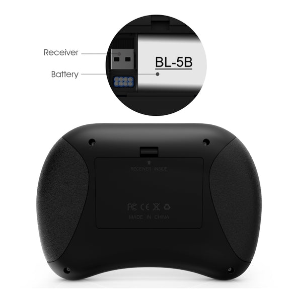 Rii X8 RT716 2.4GHz Mini Wireless QWERTY 71 Keys Keyboard, 2.5 inch Touchpad Combo with Backlight(Black)