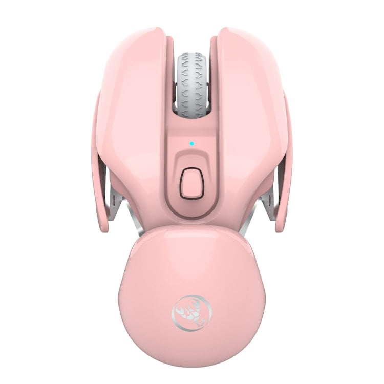 HXSJ T37 2.4GHz 1600dpi 3-modes Adjustable Wireless Mute Mouse (Pink)