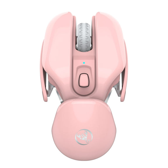 HXSJ T37 2.4GHz 1600dpi 3-modes Adjustable Wireless Mute Mouse (Pink)