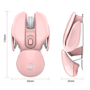 HXSJ T37 2.4GHz 1600dpi 3-modes Adjustable Wireless Mute Mouse (Pink)
