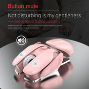 HXSJ T37 2.4GHz 1600dpi 3-modes Adjustable Wireless Mute Mouse (Pink)