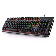 YINDIAO Classic Square Keys Mixed Light USB Mechanical Gaming Wired Keyboard, Black Shaft (Black)