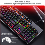 YINDIAO Classic Square Keys Mixed Light USB Mechanical Gaming Wired Keyboard, Black Shaft (Black)