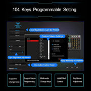AULA F2088 108 Keys Mixed Light Mechanical Blue Switch Wired USB Gaming Keyboard with Metal Button(Black)