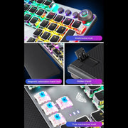 AULA F2088 108 Keys Mixed Light Mechanical Blue Switch Wired USB Gaming Keyboard with Metal Button(Black)