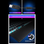 AULA F2088 108 Keys Mixed Light Mechanical Blue Switch Wired USB Gaming Keyboard with Metal Button(Black)