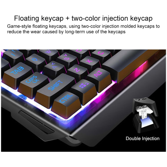 YINDIAO V2 Mechanical Feel Gaming Keyboard Mouse Set (White Rainbow Light)