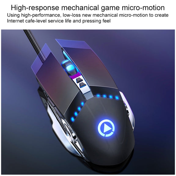 YINDIAO V2 Mechanical Feel Gaming Keyboard Mouse Set (Black Rainbow Light)