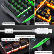 YINDIAO V2 Mechanical Feel Gaming Keyboard Mouse Set (White Rainbow Light)