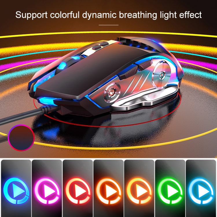 YINDIAO V2 Mechanical Feel Gaming Keyboard Mouse Set (White Rainbow Light)