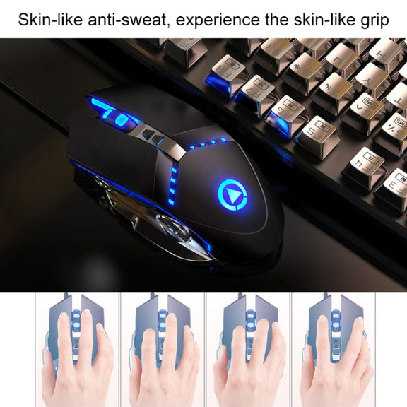 YINDIAO V2 Silent Mechanical Feel Gaming Keyboard Mouse Set (Black)