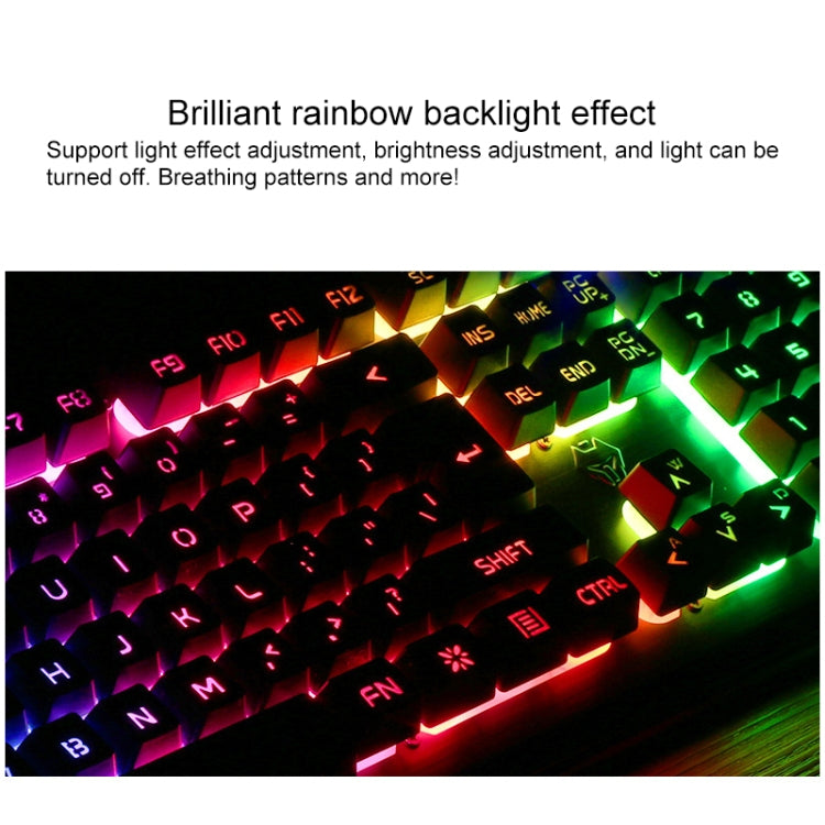 YINDIAO V2 Silent Mechanical Feel Gaming Keyboard Mouse Set (Black)