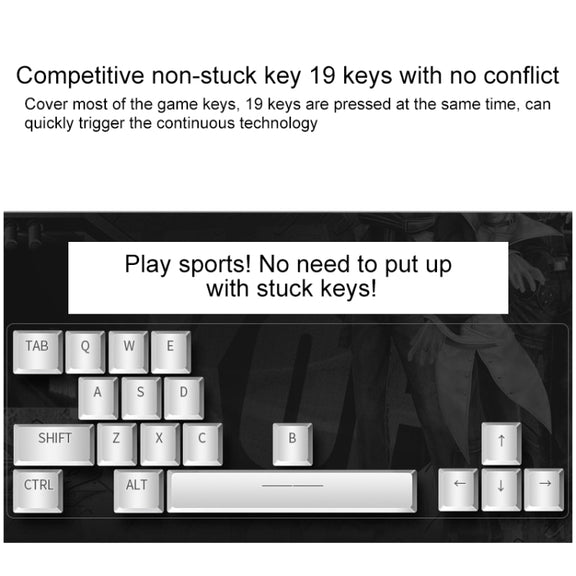 YINDIAO V2 Silent Mechanical Feel Gaming Keyboard Mouse Set (Black)