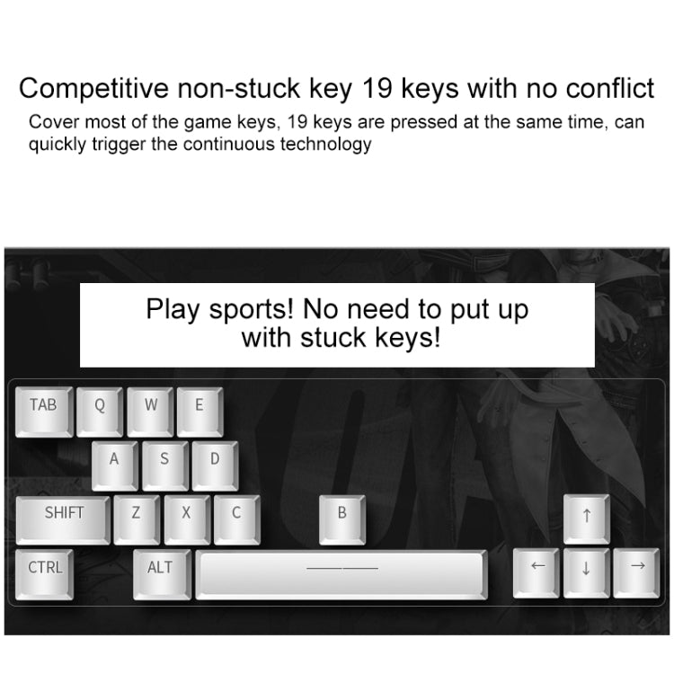 YINDIAO V2 Silent Mechanical Feel Gaming Keyboard Mouse Set (Black)