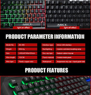 iMICE AK-400 USB Interface 104 Keys Wired Colorful Backlight Gaming Keyboard for Computer PC Laptop(Black)
