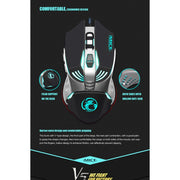 iMICE V5 USB 7 Buttons 4000 DPI Wired Optical Colorful Backlight Gaming Mouse for Computer PC Laptop (White)