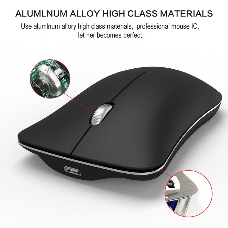 HXSJ T23 Bluetooth + 2.4GHz Wireless Dual Modes 4-Keys 1600 DPI Adjustable Ergonomics Optical Mouse