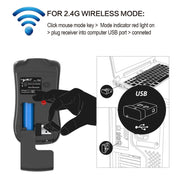 HXSJ T23 Bluetooth + 2.4GHz Wireless Dual Modes 4-Keys 1600 DPI Adjustable Ergonomics Optical Mouse
