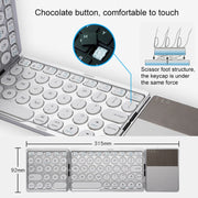 GK408 Three-fold Rechargeable Wireless Bluetooth Keyboard with Touchpad, Support Android / IOS / Windows (Black Grey)