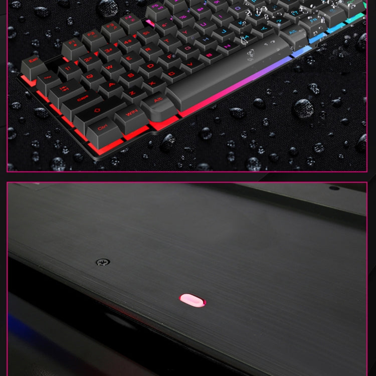 iMICE AK-600 Wired USB Floating Keycap Characters Glow Backlit Gaming Keyboard(Black)