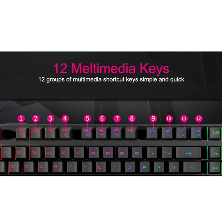 iMICE AK-600 Wired USB Floating Keycap Characters Glow Backlit Gaming Keyboard(Black)