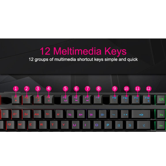 iMICE AK-600 Wired USB Floating Keycap Characters Glow Backlit Gaming Keyboard(Black)