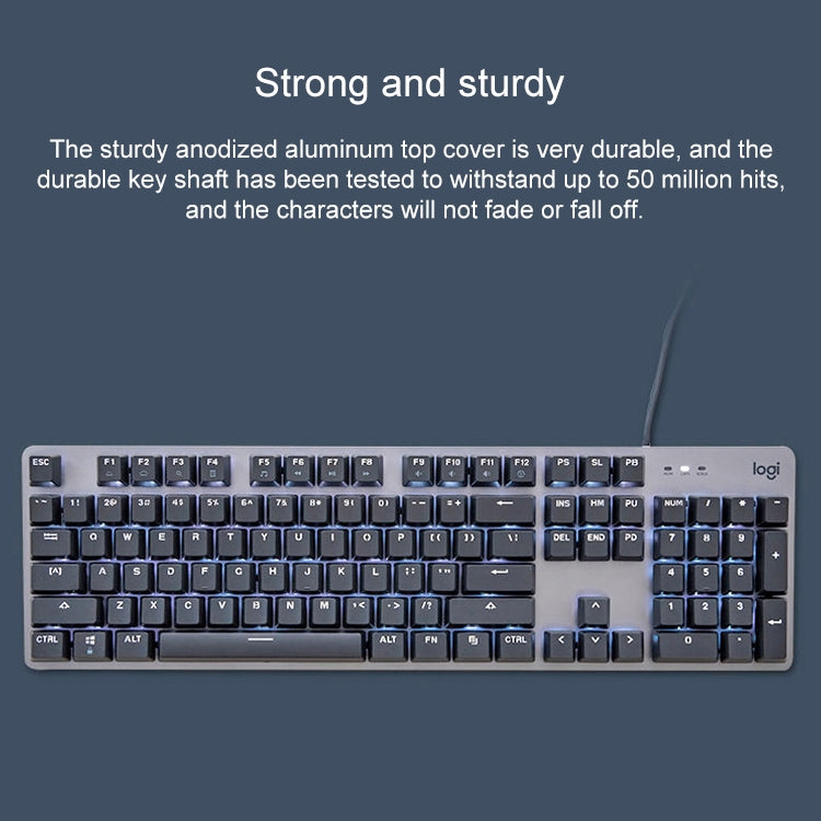 Logitech K845 CHERRY Blue Axis Backlit Mechanical Wired Keyboard, Cable Length: 1.8m