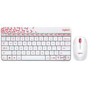 Logitech MK240 Nano Wireless Keyboard and Mouse Set (White)