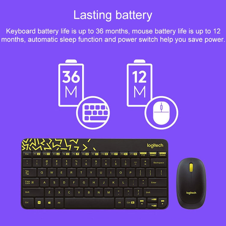 Logitech MK240 Nano Wireless Keyboard and Mouse Set (White)