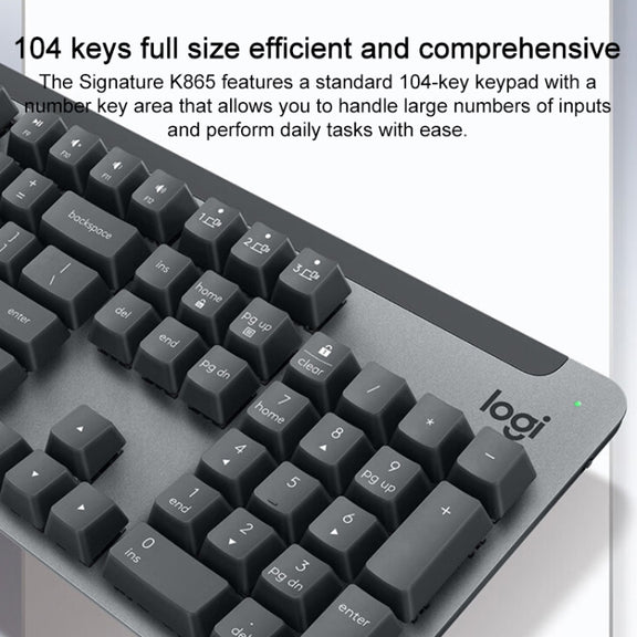 Logitech K865 104 Keys Wireless Bluetooth Mechanical Keyboard, Red Shaft (Blue)
