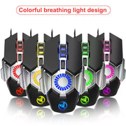HXSJ J700 Colorful Lighting Programmable E-sports Gaming Wired Mouse
