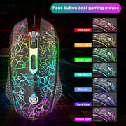 SHIPADOO D620 104-key Wired RGB Color Cracked Backlight Gaming Keyboard Mouse Kit for Laptop, PC