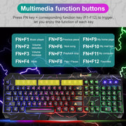 SHIPADOO D620 104-key Wired RGB Color Cracked Backlight Gaming Keyboard Mouse Kit for Laptop, PC