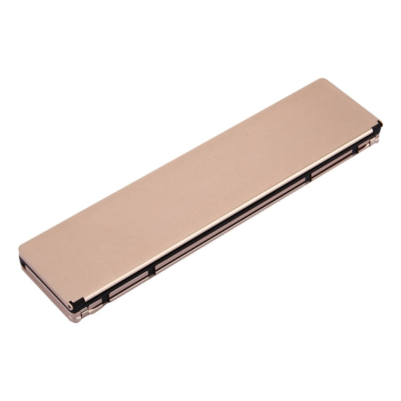 F18 Ultra-slim Rechargeable Foldable 58 Keys Bluetooth Wireless Keyboard with Holder (Gold)