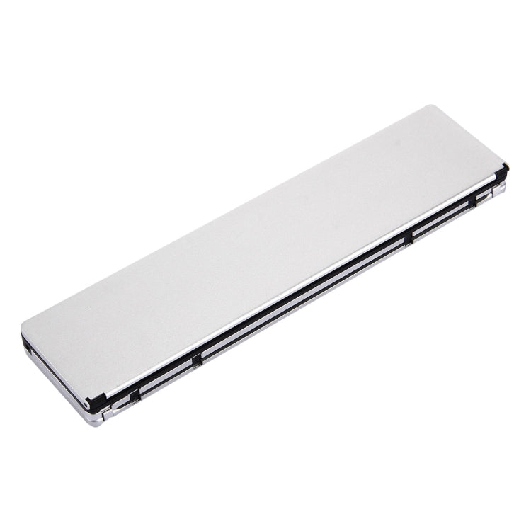 F18 Ultra-slim Rechargeable Foldable 58 Keys Bluetooth Wireless Keyboard with Holder (Silver)