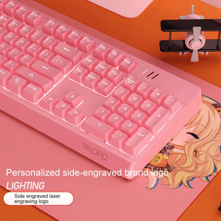 YINDIAO K300 USB Detachable Panel Mechanical Lighting Blue Shaft Gaming Wired Keyboard(Black)