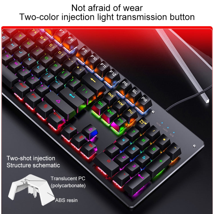 YINDIAO ZK-3 USB Mechanical Gaming Wired Keyboard, Black Shaft (Black)