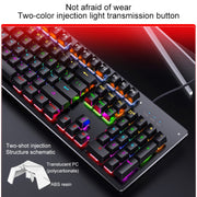 YINDIAO ZK-3 USB Mechanical Gaming Wired Keyboard, Black Shaft (White)