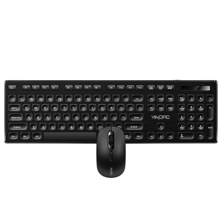 YINDIAO V3 Max Business Office Silent Wireless Keyboard Mouse Set (Black)