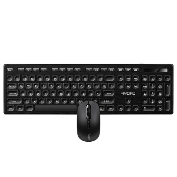 YINDIAO V3 Max Business Office Silent Wireless Keyboard Mouse Set (Black)