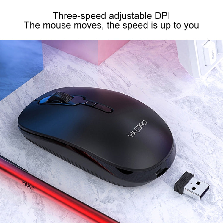 YINDIAO V3 Max Business Office Silent Wireless Keyboard Mouse Set (Black)